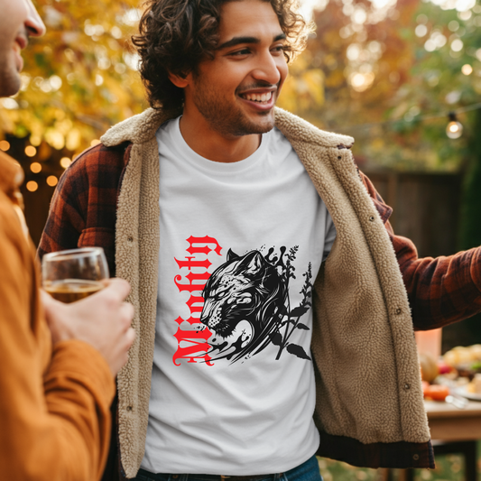 Mighty- Big Cat Pure Cotton White T-shirt