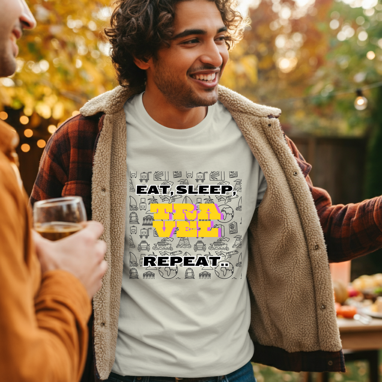 Eat, Sleep, Travel, Repeat T-Shirt for Wanderers