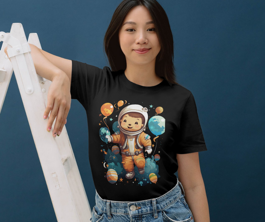 Cuddly bear in Astronaut suit T-shirt