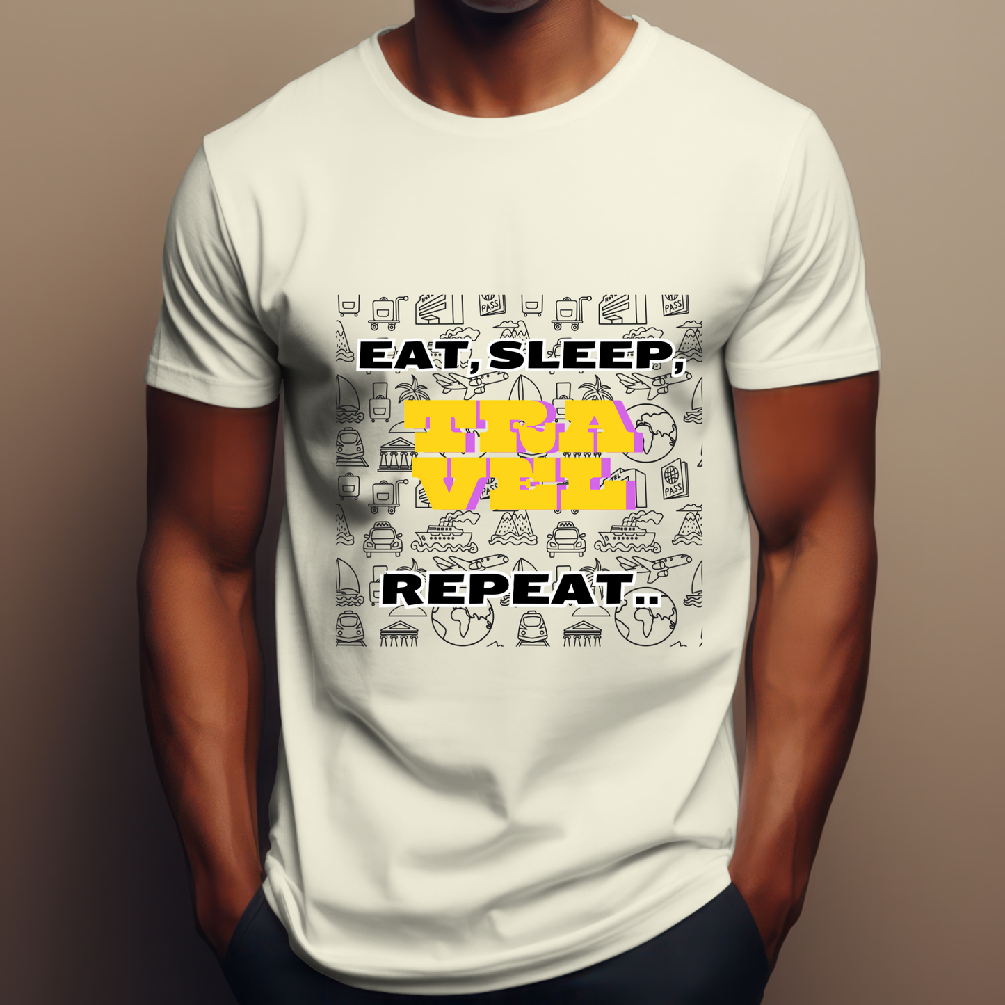 Eat, Sleep, Travel, Repeat T-Shirt for Wanderers