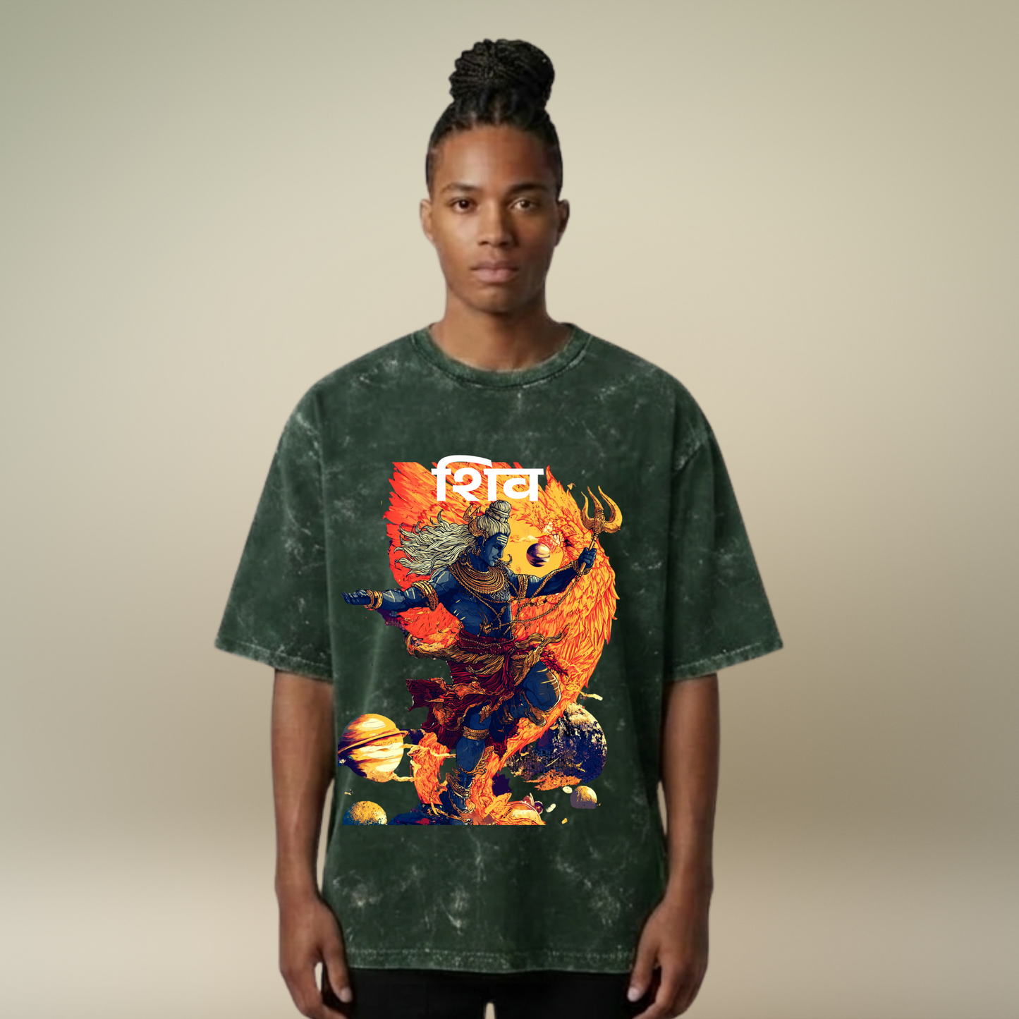 Shiv- The Universe - Acid wash Tee for Men