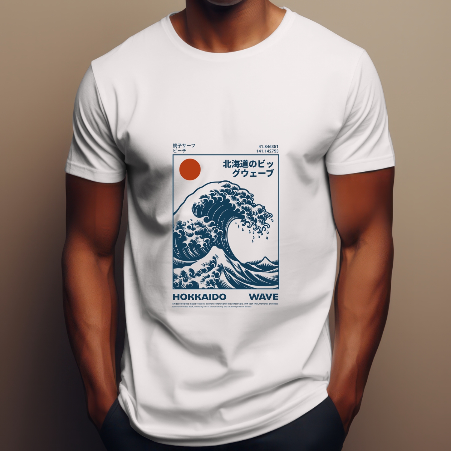 Japanese Hokusai Wave-  Pure Cotton White T-shirt