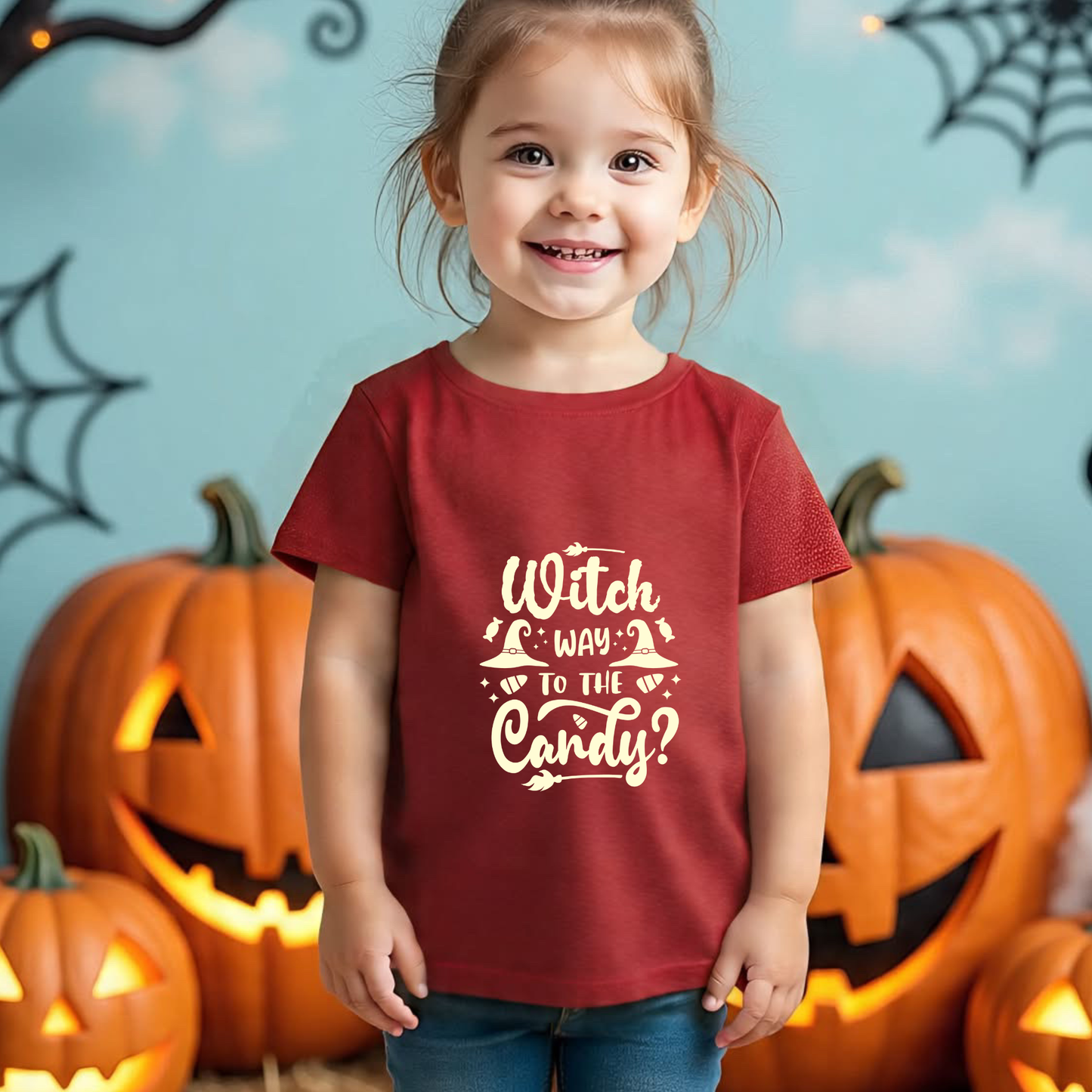 Witch Halloween Girl's Crew Neck T-Shirt