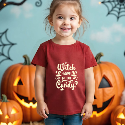 Witch Halloween Girl's Crew Neck T-Shirt
