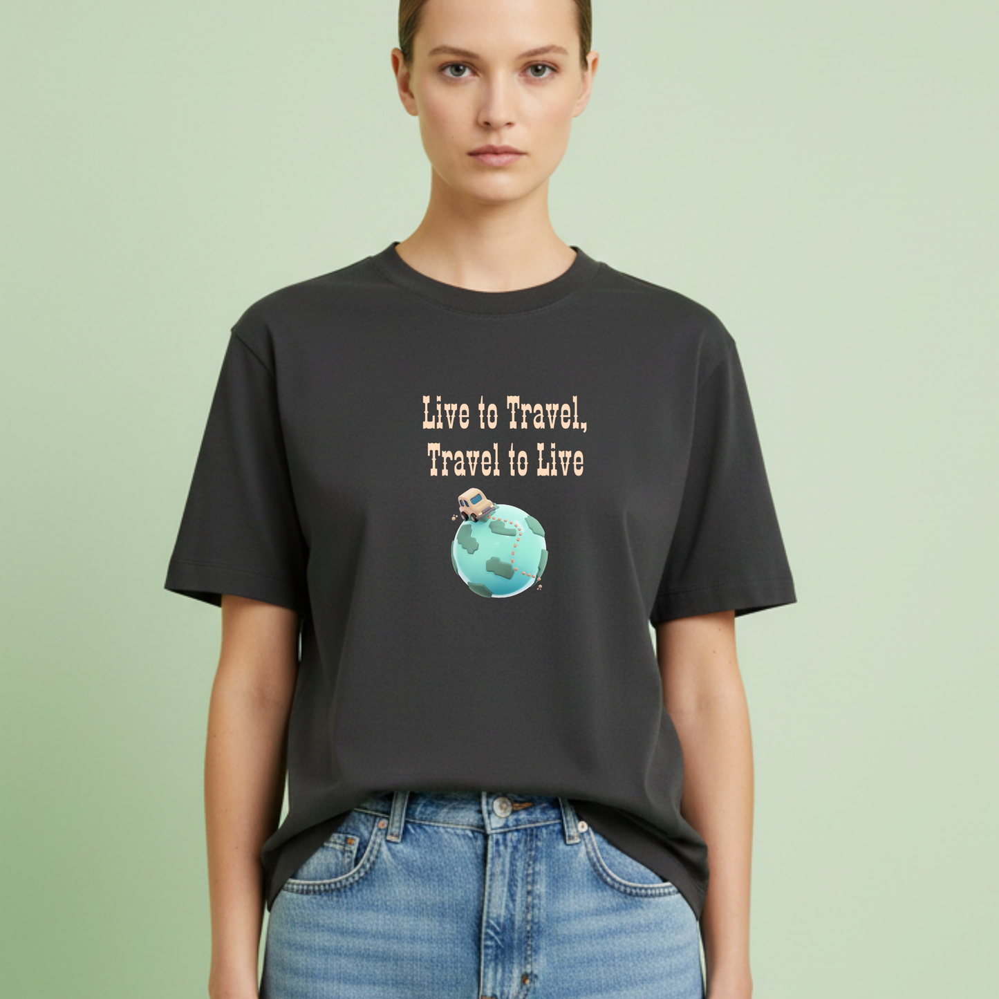 Live to travel globe travel T-shirt for Woman