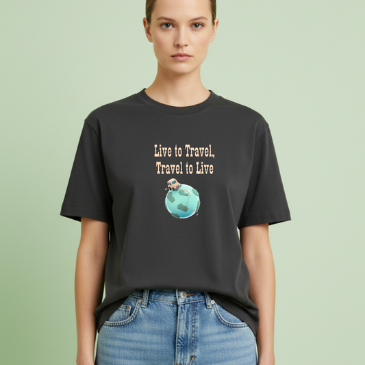 Live to travel globe travel T-shirt for Woman