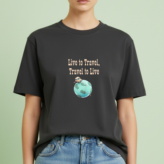 Live to travel globe travel T-shirt for Woman