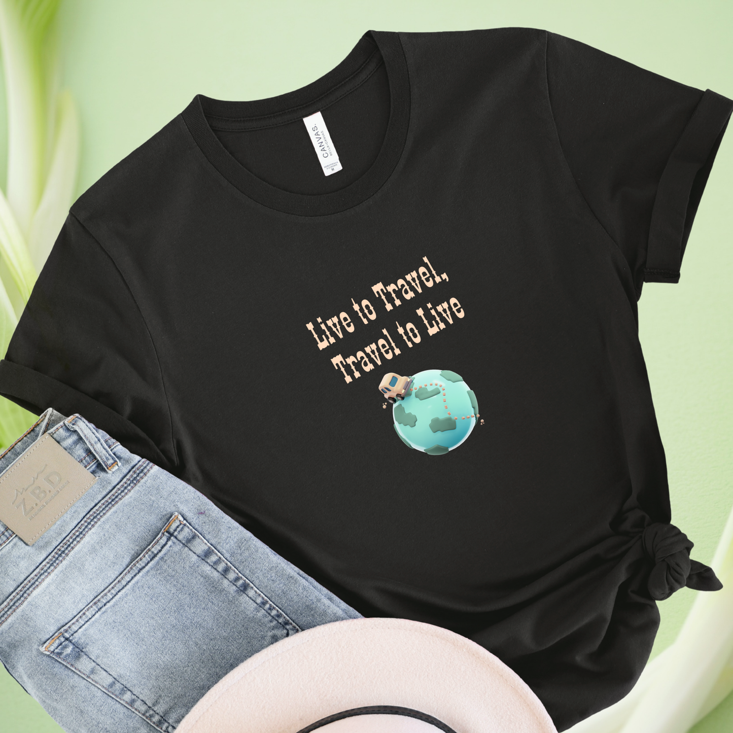 Live to travel globe travel T-shirt for Woman