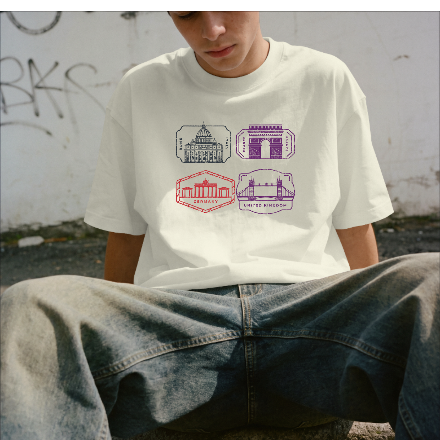 Vintage Postage Stamp Travel T-shirt