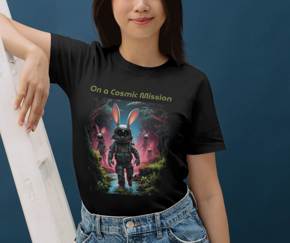 Cosmic Mission robot bunny T-shirt