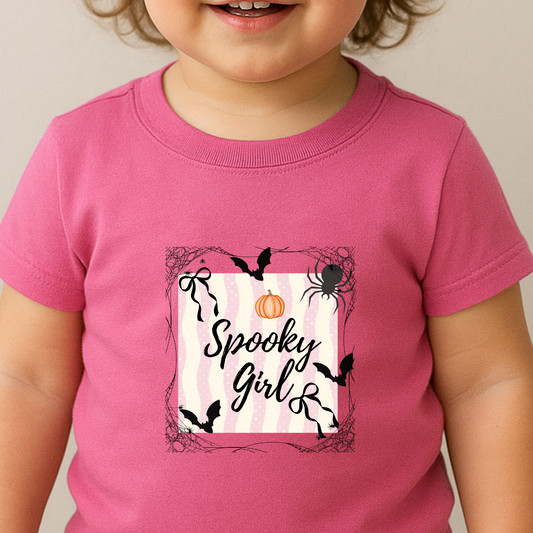 Spooky Girl Halloween Girl's Crew Neck T-Shirt