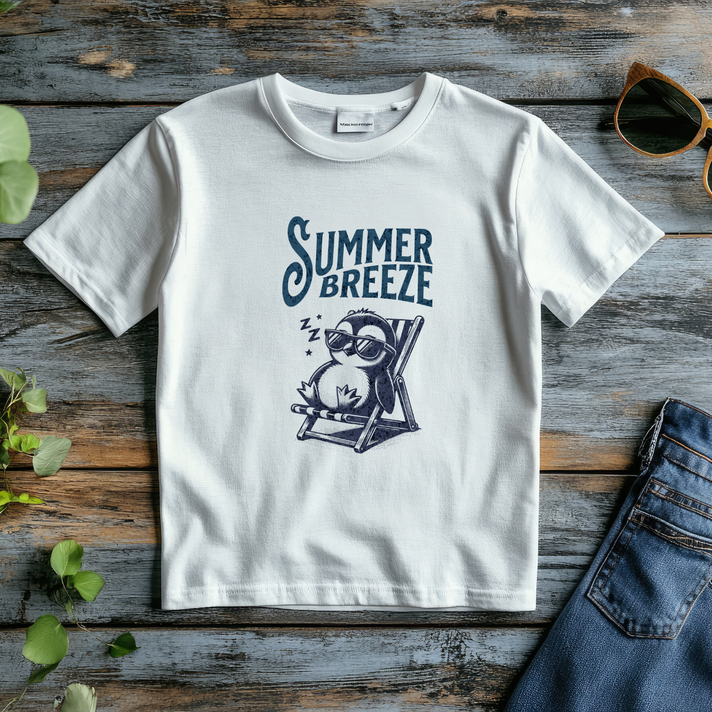 Summer Breeze - Chilling Pure Cotton White T-shirt