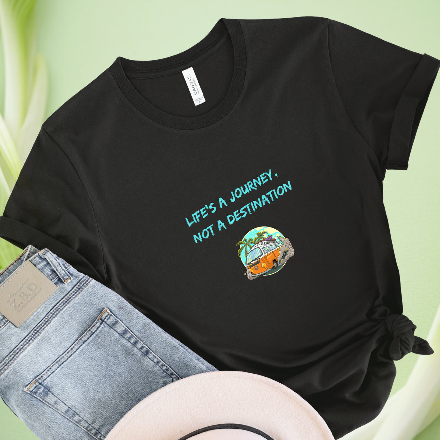 Life is a journey tropical van travel t-shirt for Woman