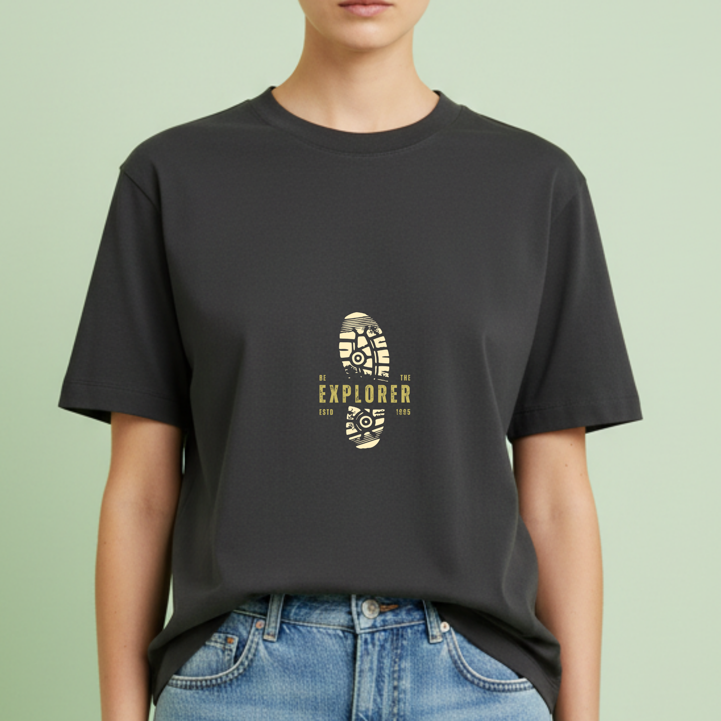 Explorer footprint travel t-shirt for Woman