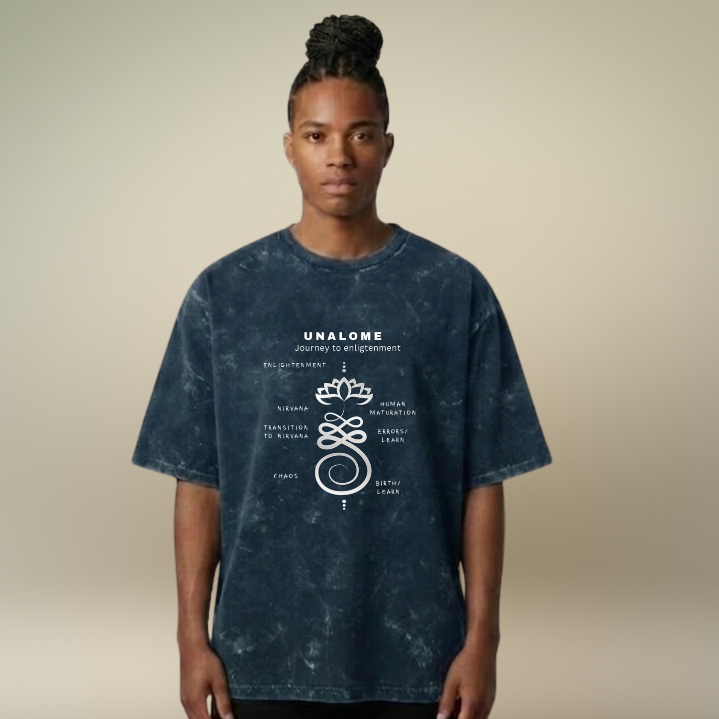 Nirvana- The Journey to Enlightenment - Acid Wash T-shirt for Men