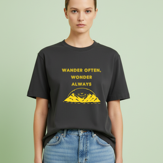 Wander Often, Wonder Always travel T-shirt for Woman