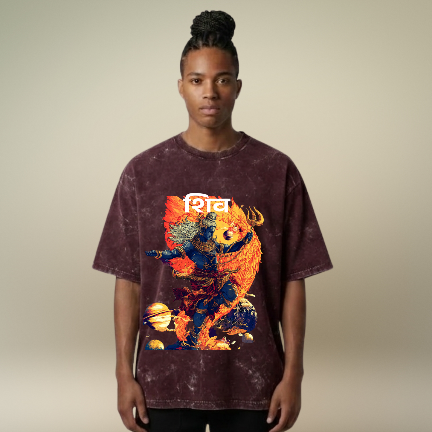 Shiv- The Universe - Acid wash Tee for Men