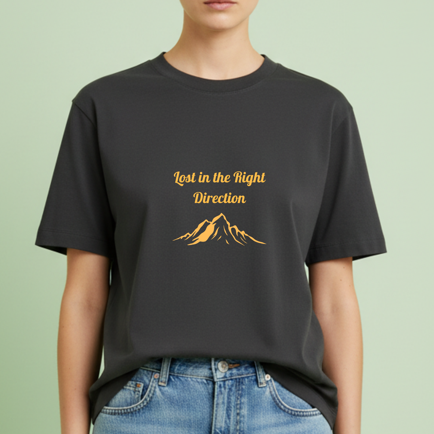 Lost in right direction mountain travel t-shirt for Woman