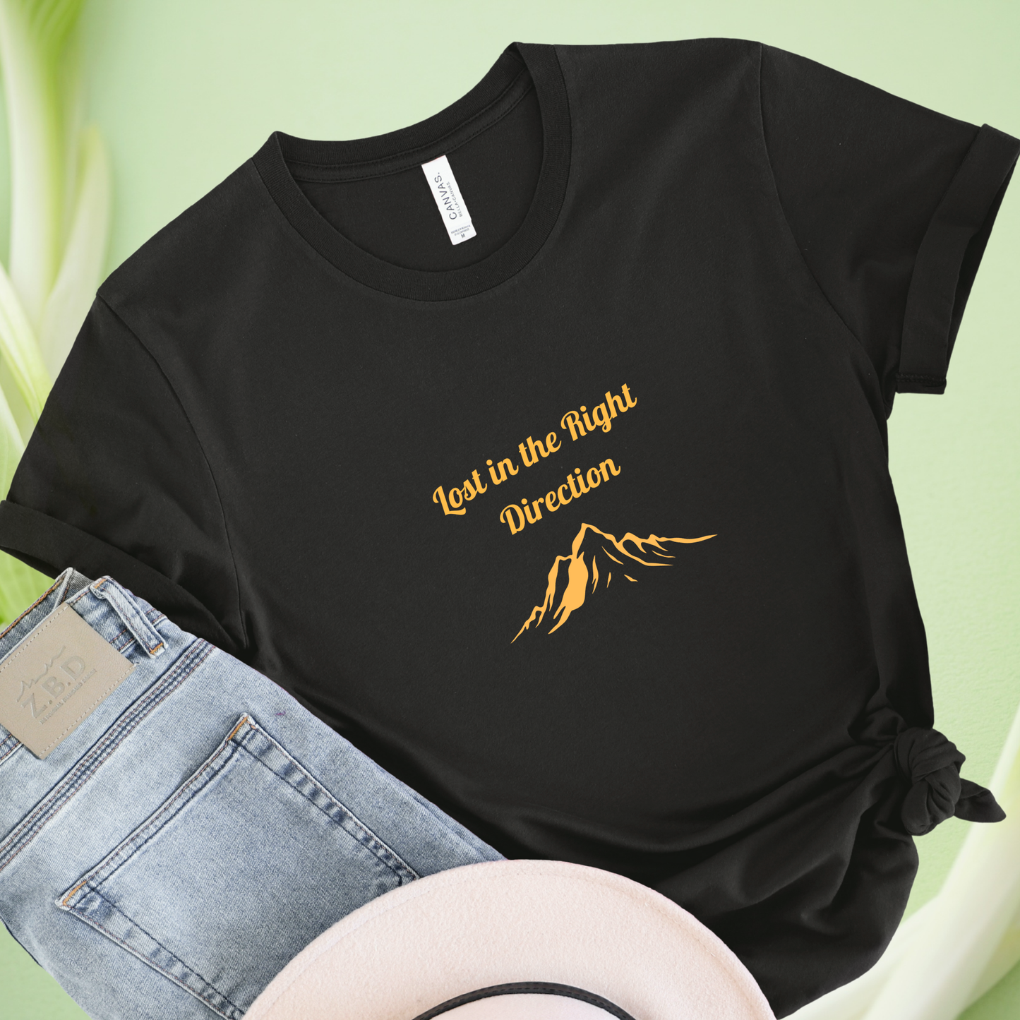Lost in right direction mountain travel t-shirt for Woman