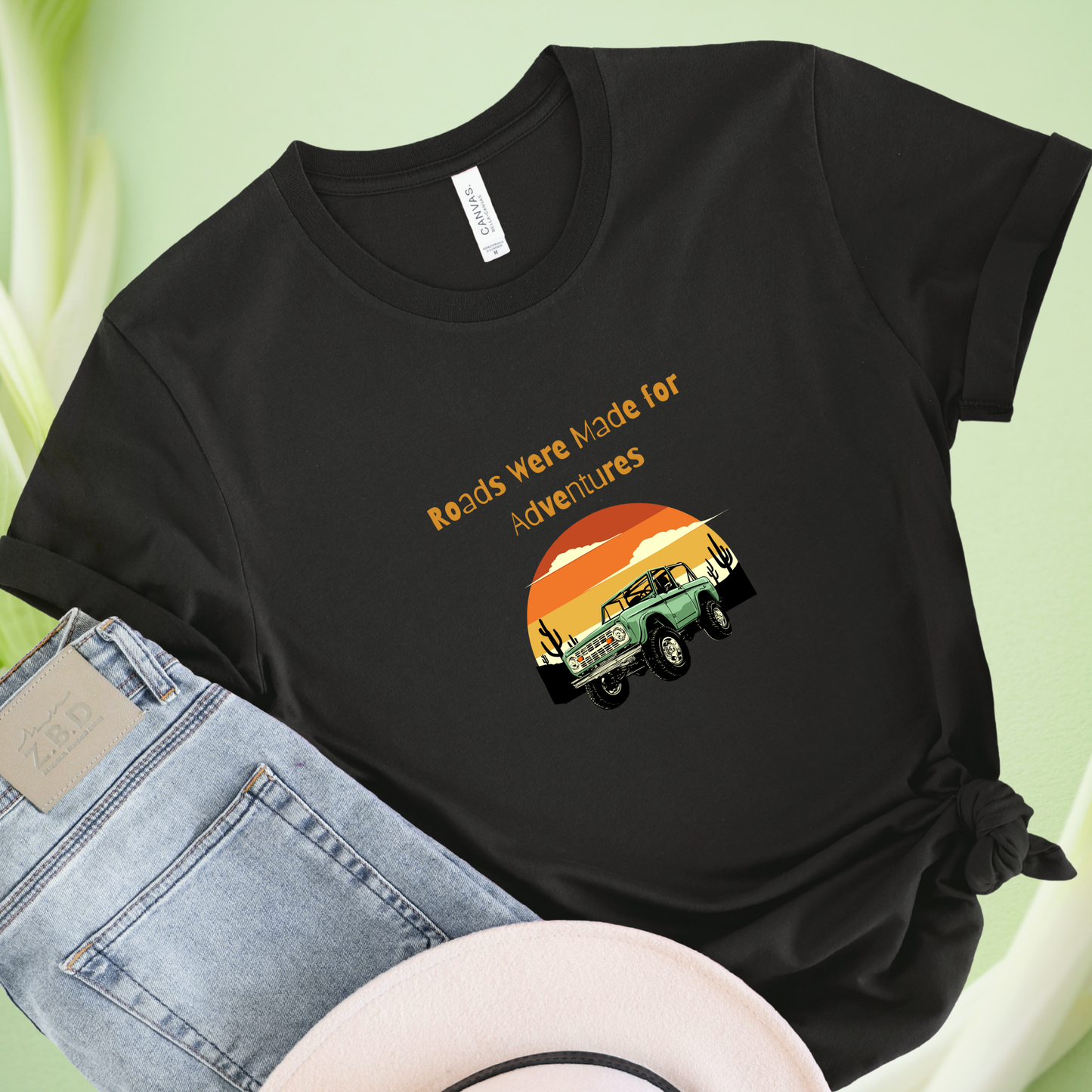 Road were made for adventure, retro travel t-shirt for Woman