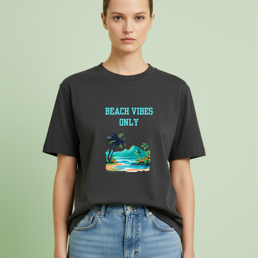 Beach vibes only tropical beach travel t-shirt for Woman