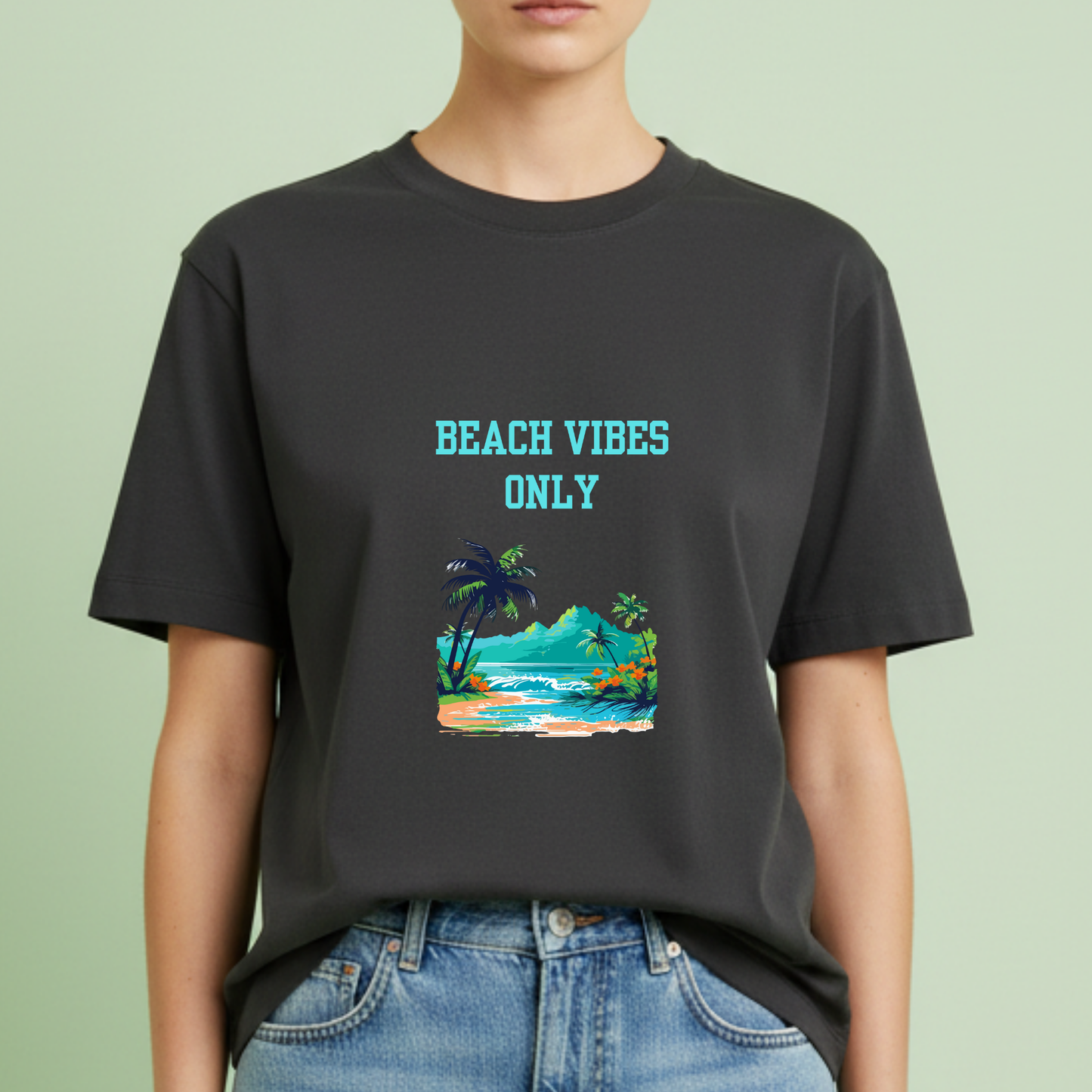 Beach vibes only tropical beach travel t-shirt for Woman