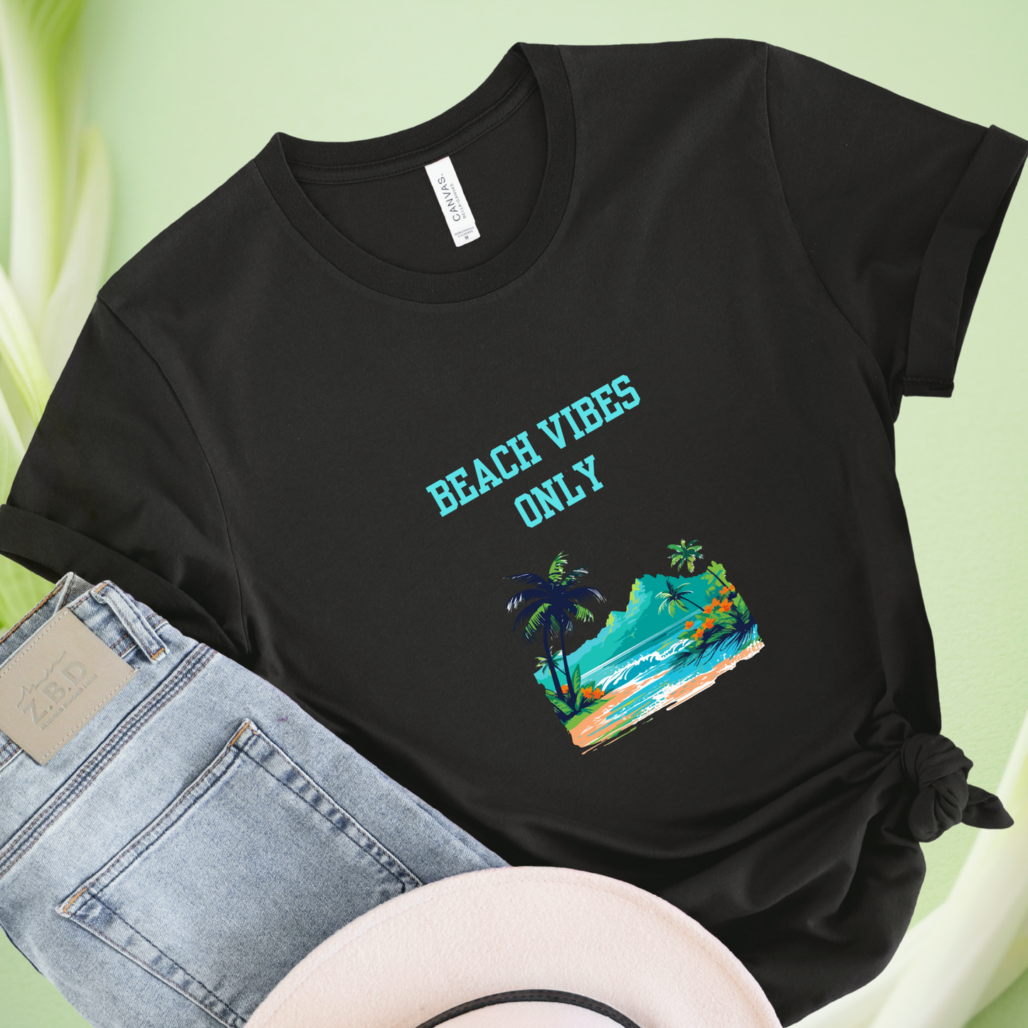 Beach vibes only tropical beach travel t-shirt for Woman