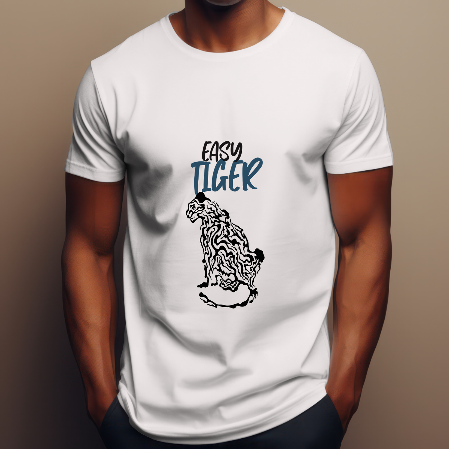 Easy Tiger! - Abstract Tiger -Pure Cotton White T-shirt