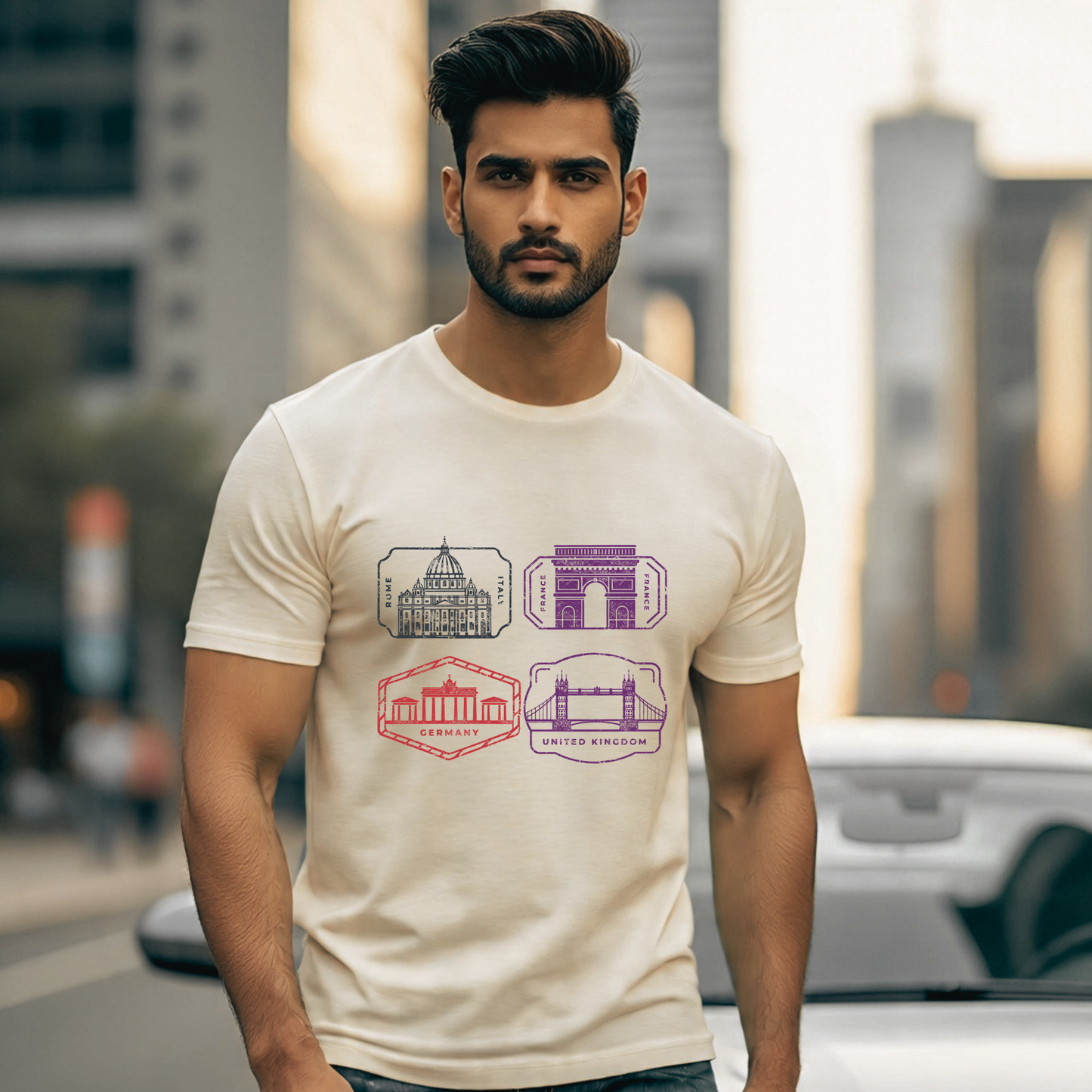 Vintage Postage Stamp Travel T-shirt