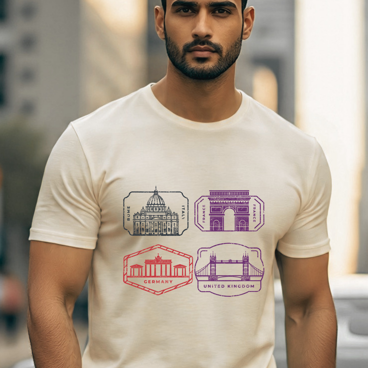 Vintage Postage Stamp Travel T-shirt