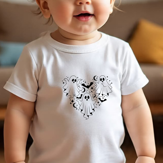 Ghost heart Halloween Kid's Crew Neck T-Shirt