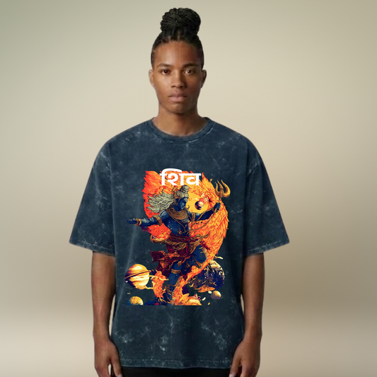 Shiv- The Universe - Acid wash Tee for Men