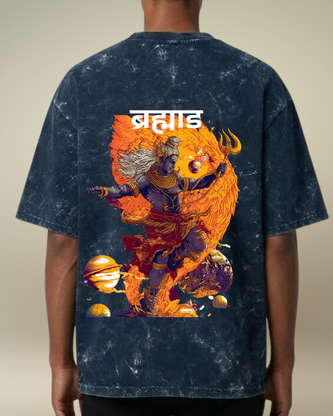 Brahmand -The Universe - Acid Wash Tee for Men