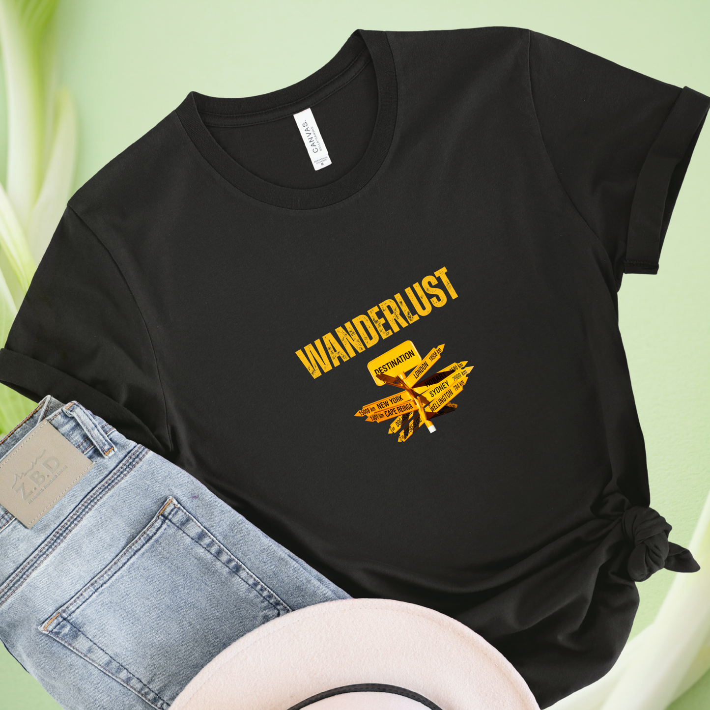 Wanderlust sign board Travel T-shirt for Woman
