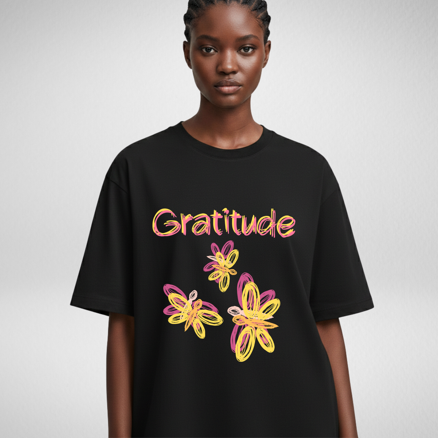 Gratitude floral T-shirt