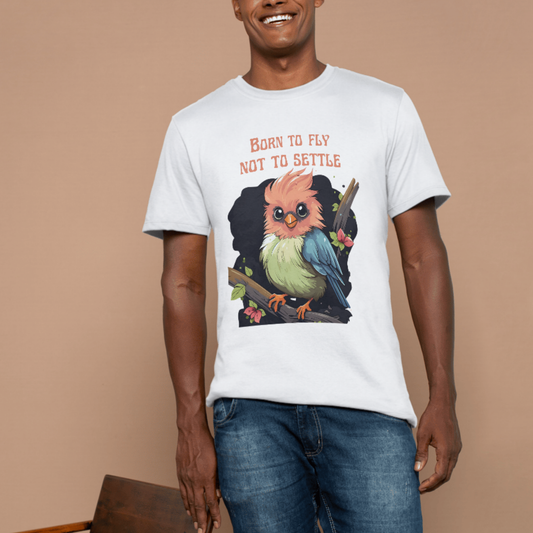 Born to fly cartoon bird T-shirt