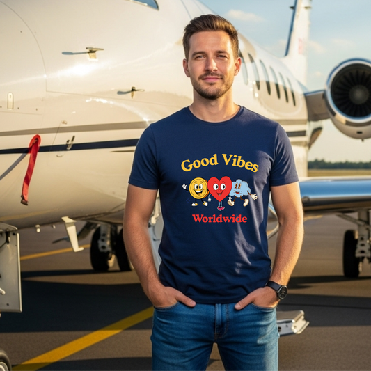 Good Vibes Worldwide T-shirt for Travellers