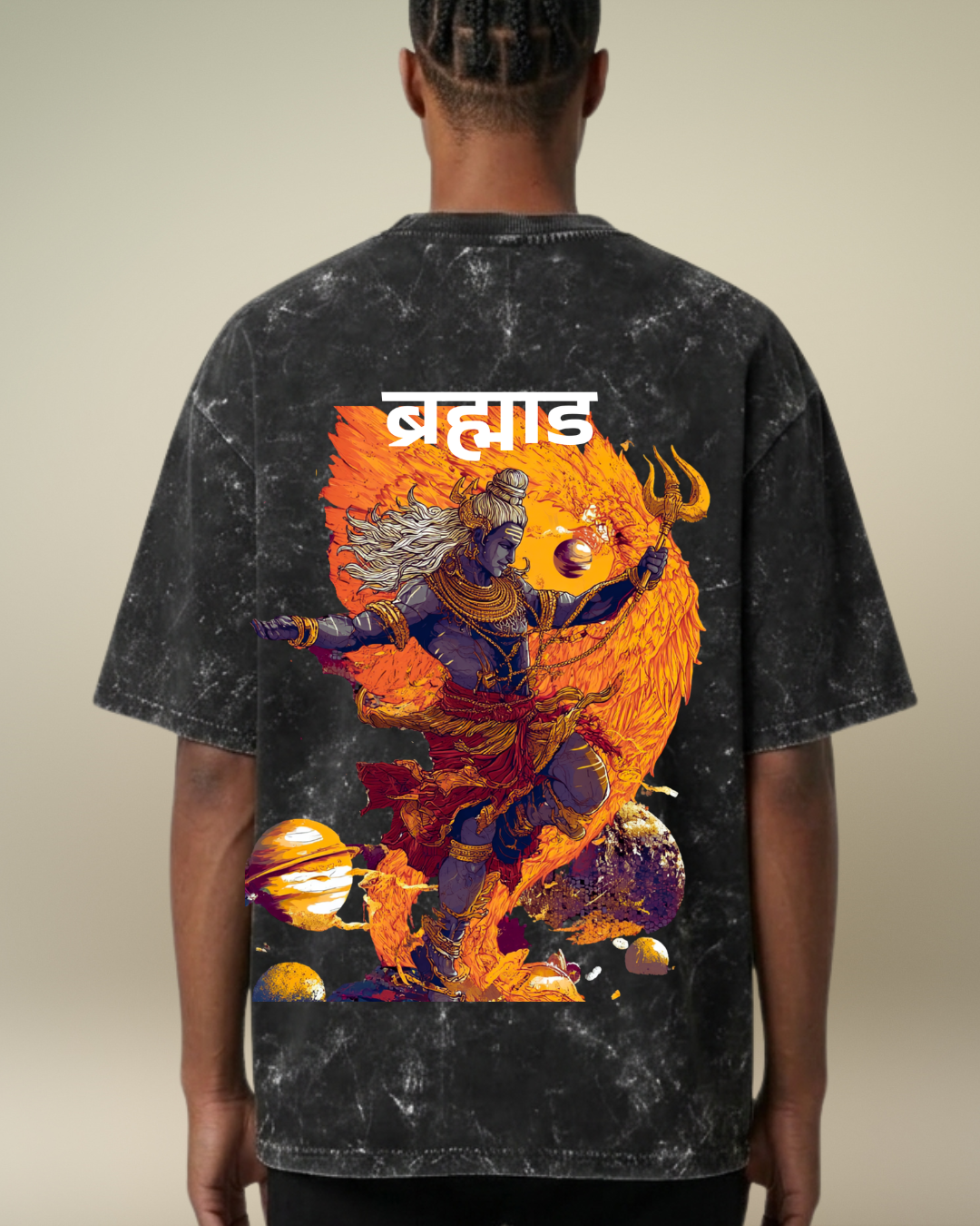 Brahmand -The Universe - Acid Wash Tee for Men