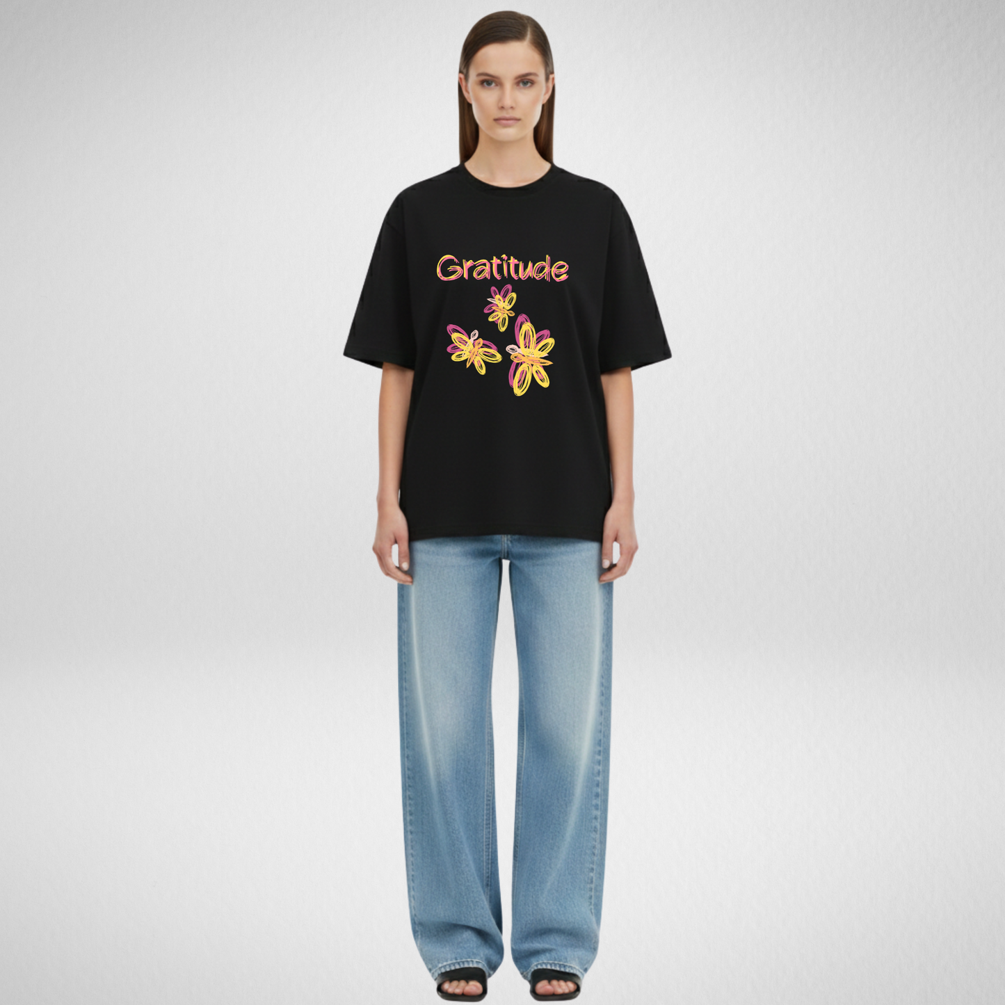 Gratitude floral T-shirt