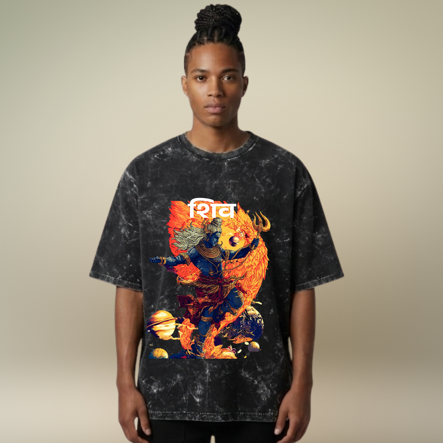 Shiv- The Universe - Acid wash Tee for Men
