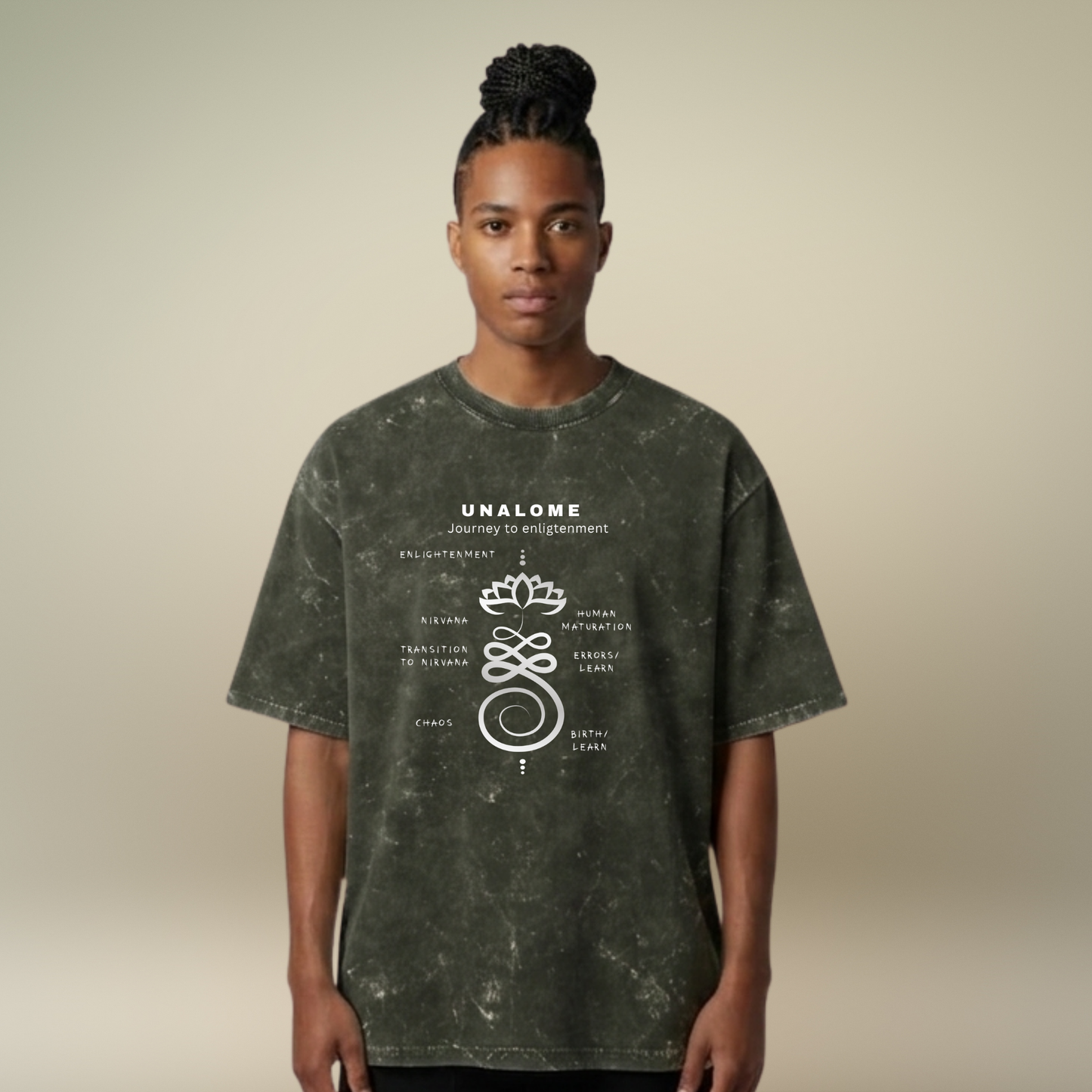 Nirvana- The Journey to Enlightenment - Acid Wash T-shirt for Men
