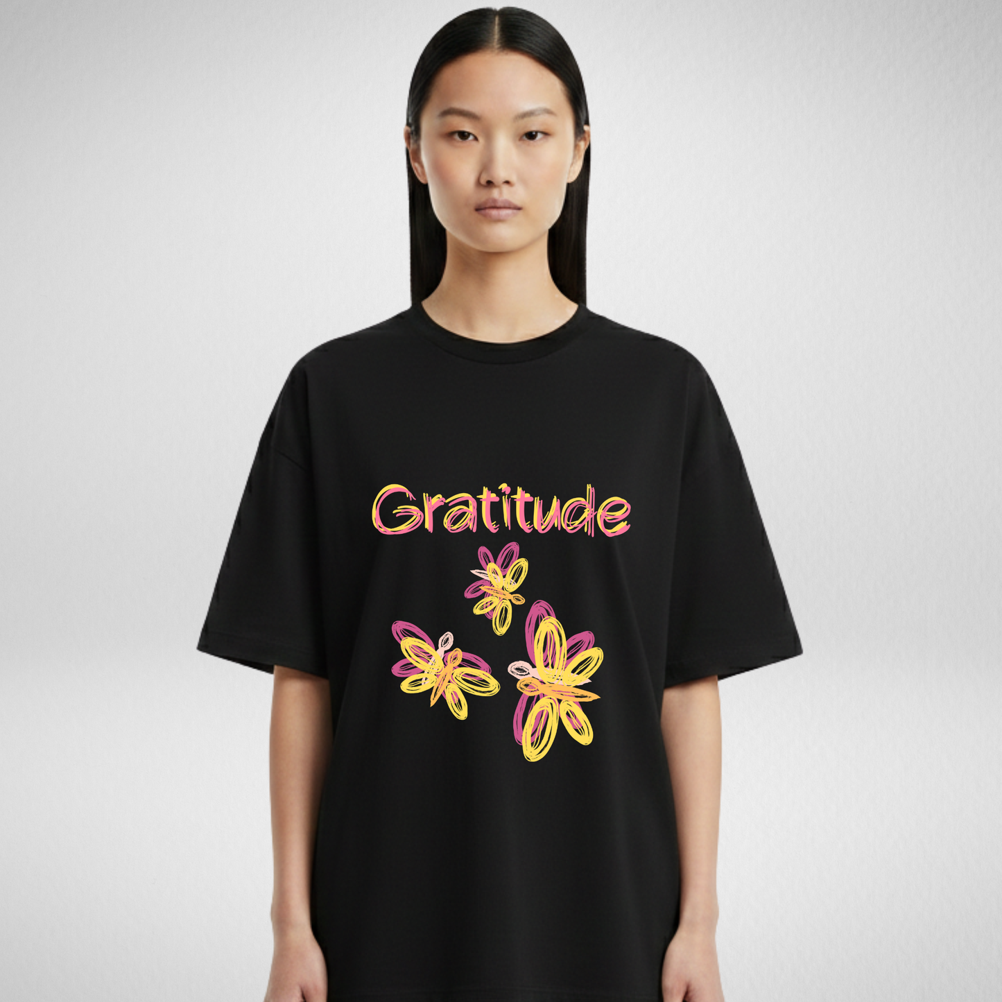 Gratitude floral T-shirt