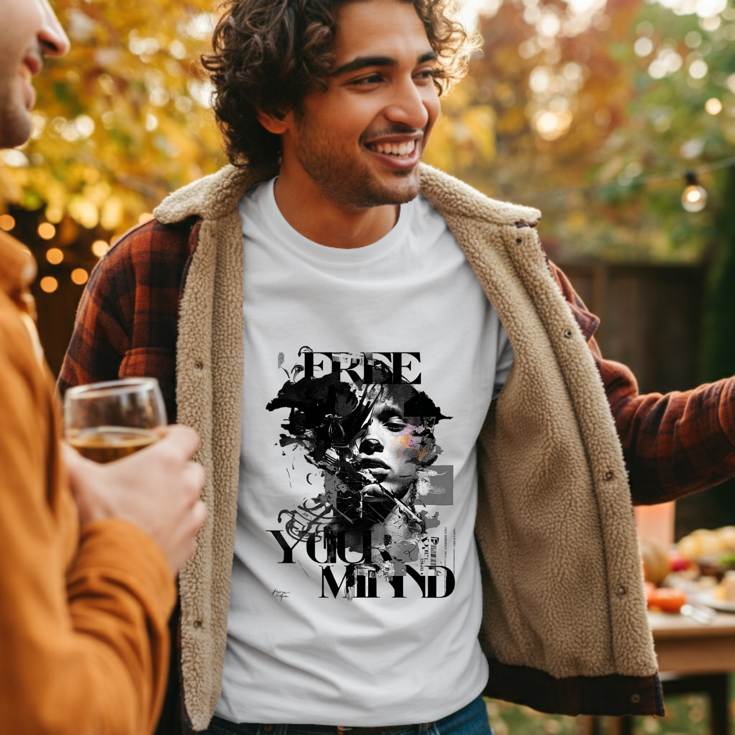 Free your Mind Abstract Art- Pure Cotton White T-shirt