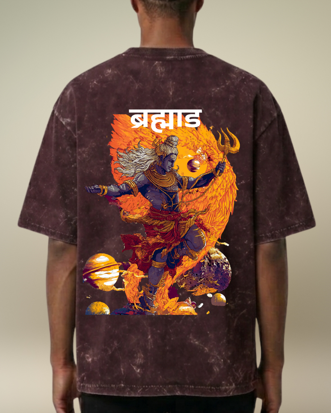 Brahmand -The Universe - Acid Wash Tee for Men
