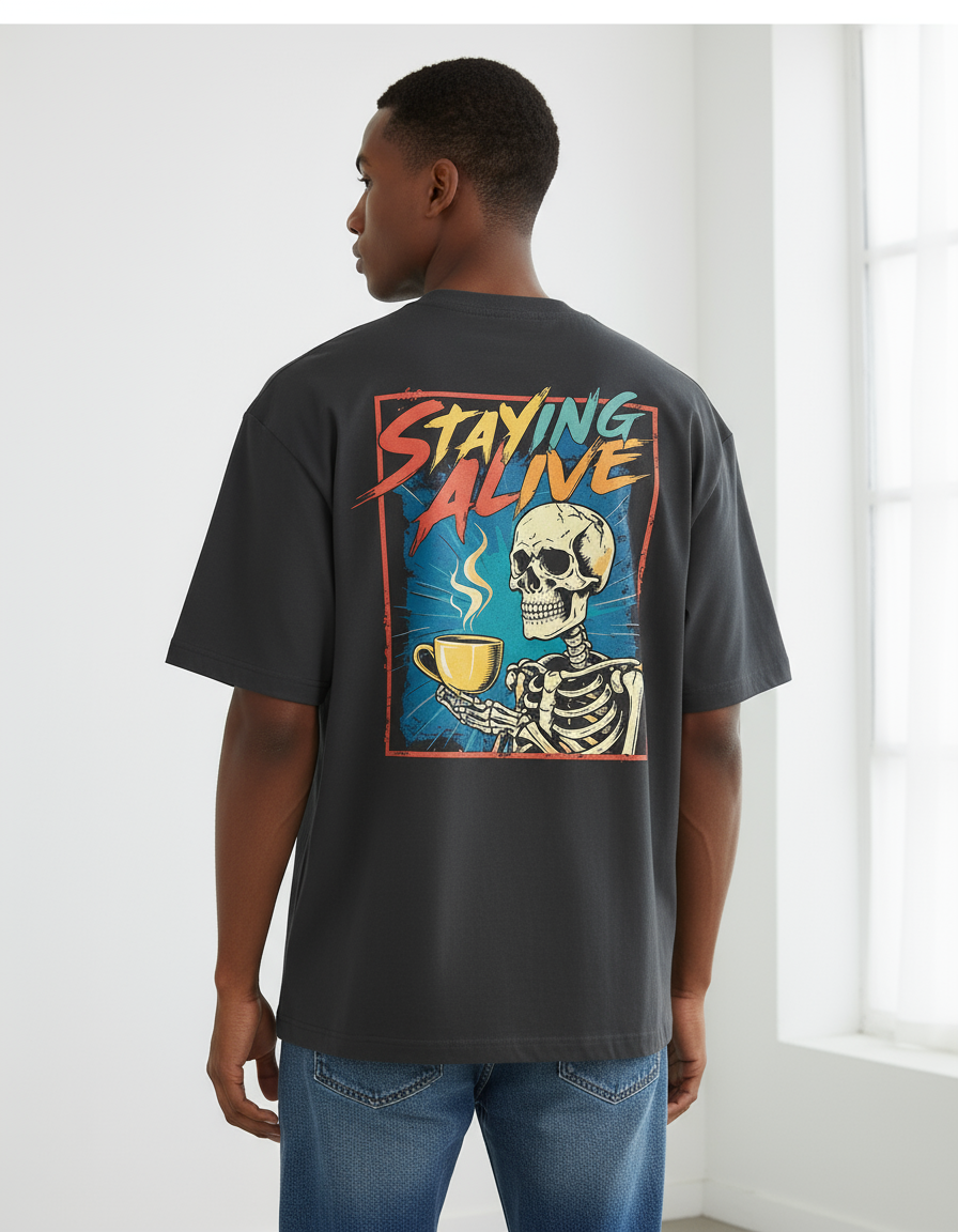 Staying Alive Gothic Oversized T-Shirt
