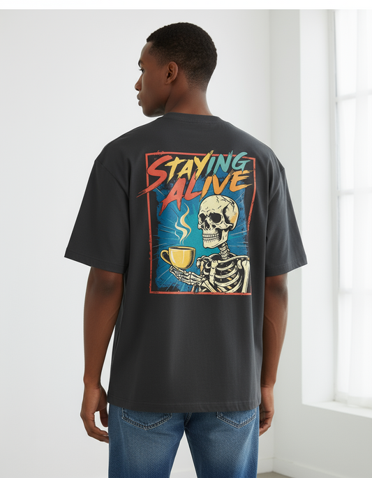 Staying Alive Gothic Oversized T-Shirt
