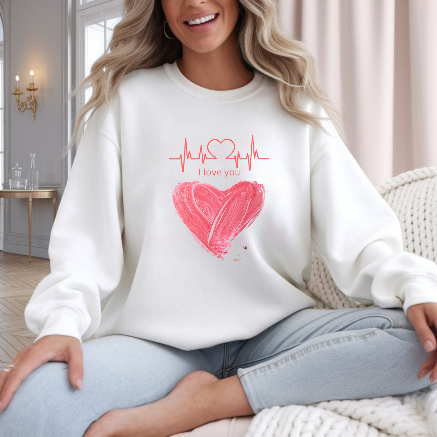 Valentine's heart White Sweatshirt