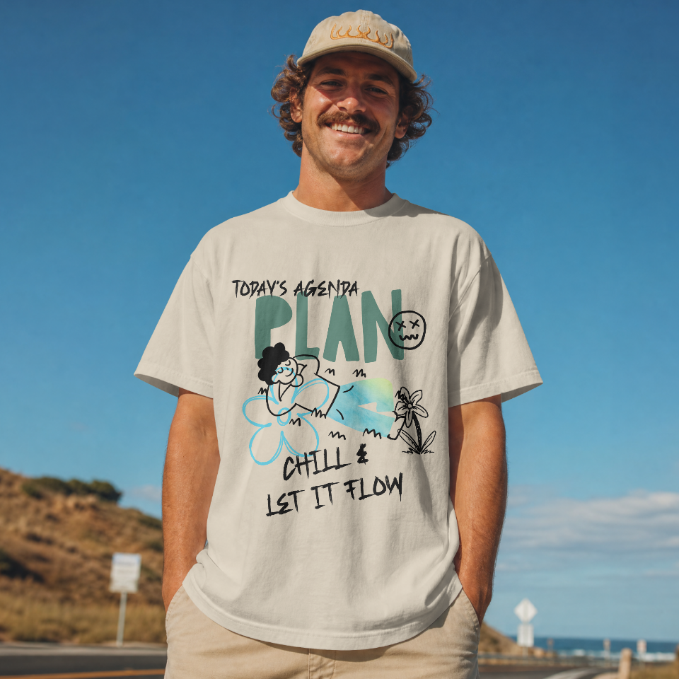 Chill Cartoon Relaxation Graphic T-Shirt