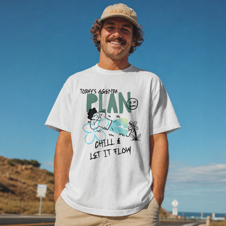 Chill Cartoon Relaxation Graphic T-Shirt