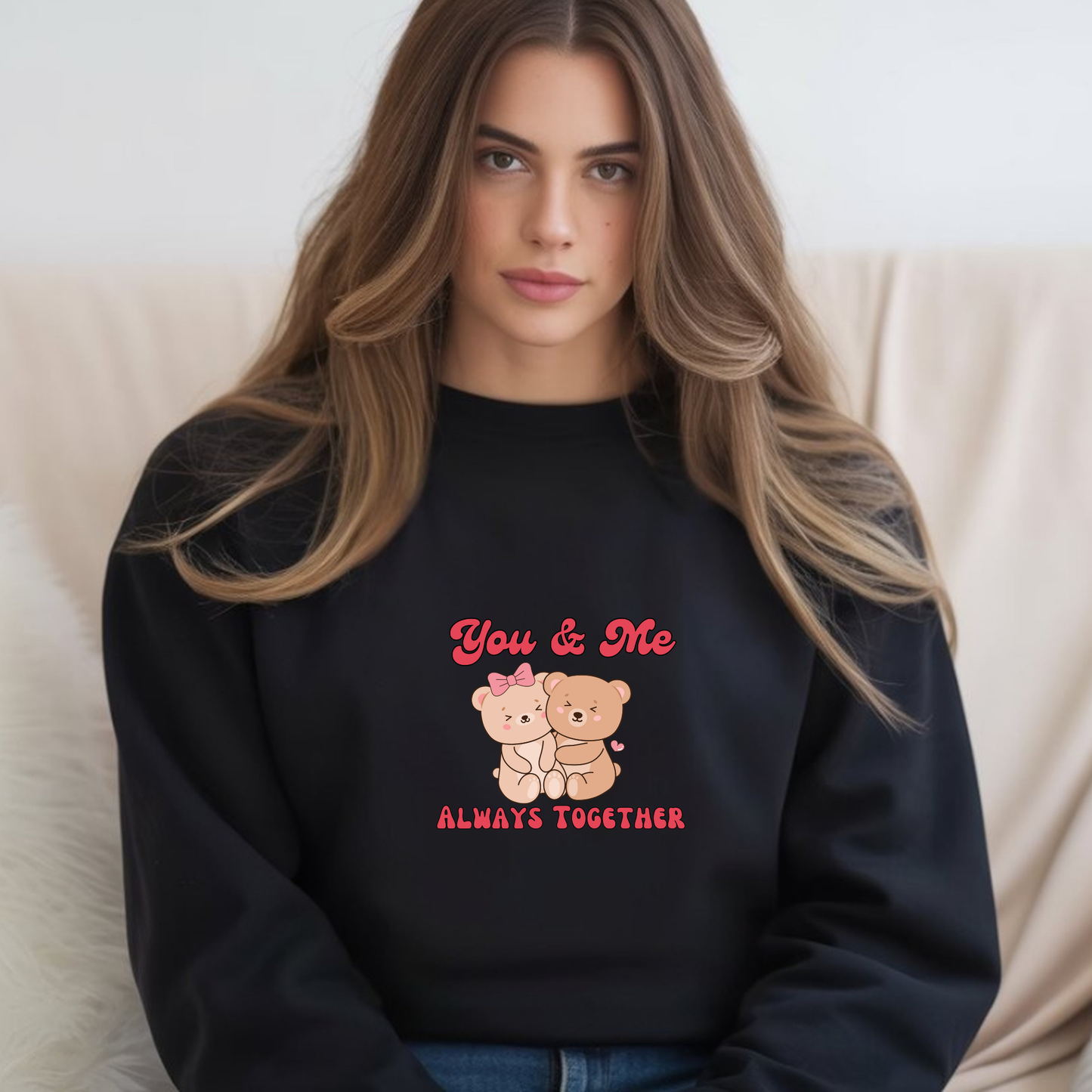 You and me bear hug black Sweatshirt